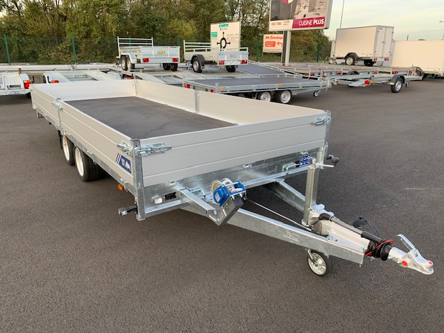 Plateau multi SARIS HEAVY DUTY – PTAC 3500 kg – Rampes + Treuil inclus